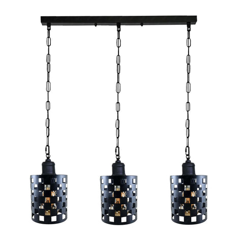 Lampes suspendues industrielles Vintage en forme de cylindre de tambour, différentes couleurs, plafond en métal, rectangle à 3 voies, cage suspendue, E27 ~ 4001