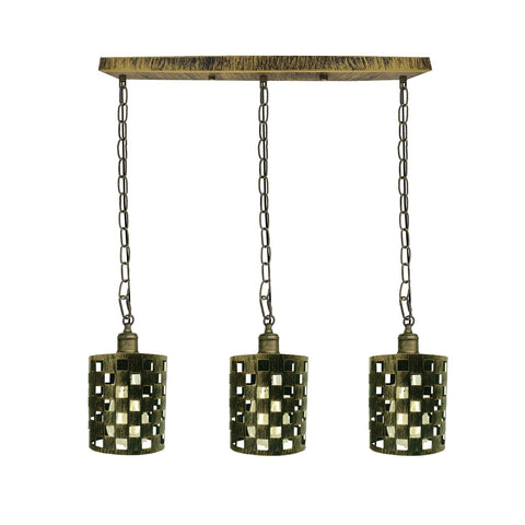 Lampes suspendues industrielles Vintage en forme de cylindre de tambour, différentes couleurs, plafond en métal, rectangle à 3 voies, cage suspendue, E27 ~ 4001