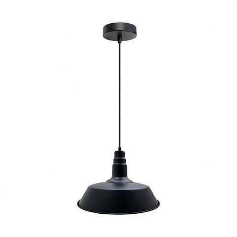 Lampes suspendues de plafond en métal noir de forme fendue rétro industrielle Vintage de grange E27 ~ 3993