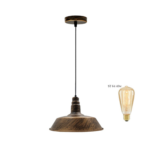 Lampes suspendues de plafond en métal de différentes couleurs de forme fendue de grange rétro industrielle Vintage E27 ~ 4000