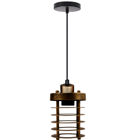 Lampe suspendue ronde en cuivre brossé, moderne et rétro, base de plafond ronde ~ 4035