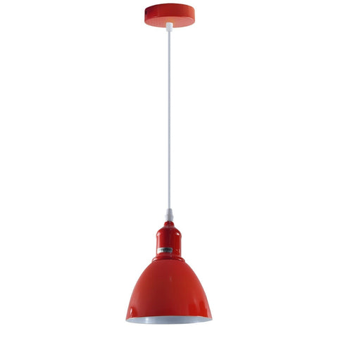 Plafonnier industriel rétro réglable rouge, luminaire suspendu avec support E27 UK ~ 4029
