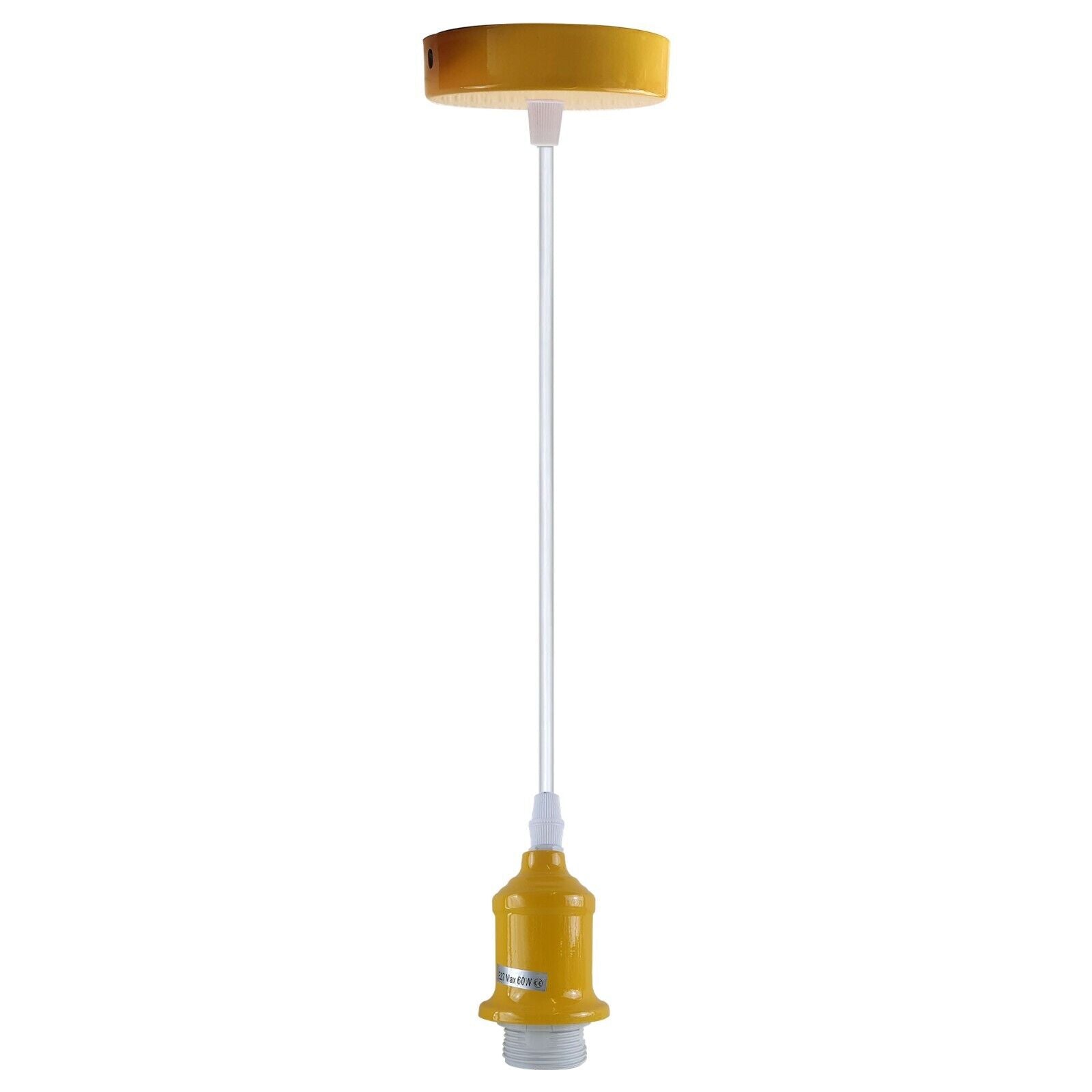 E27 Pendant Holder Ceiling Light Fitting Vintage Industrial Yellow