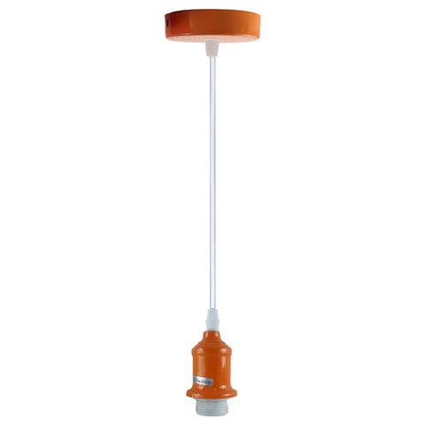 Plafonnier orange vintage industriel, support suspendu E27 ~ 4043