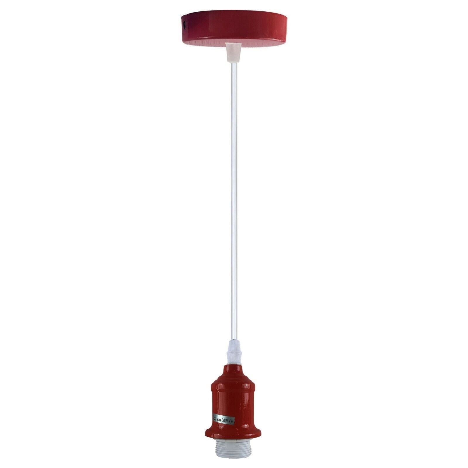 E27 Pendant Holder Ceiling Light Fitting Vintage Industrial Burgundy