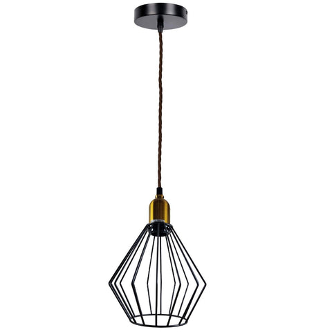 Luminaire suspendu de plafond rétro Vintage, abat-jour à Cage métallique, support E27 ~ 4051