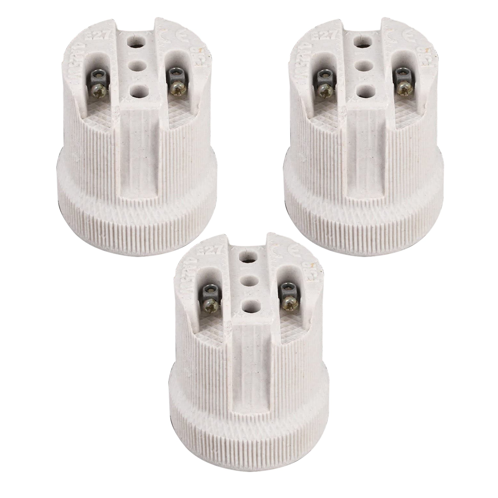 10 Pack E27 Bulb Holder Edison Screw White Ceramic Porcelain Lamp holder For Table Lamp E27 60W Plain Lamp holder Socket UK.