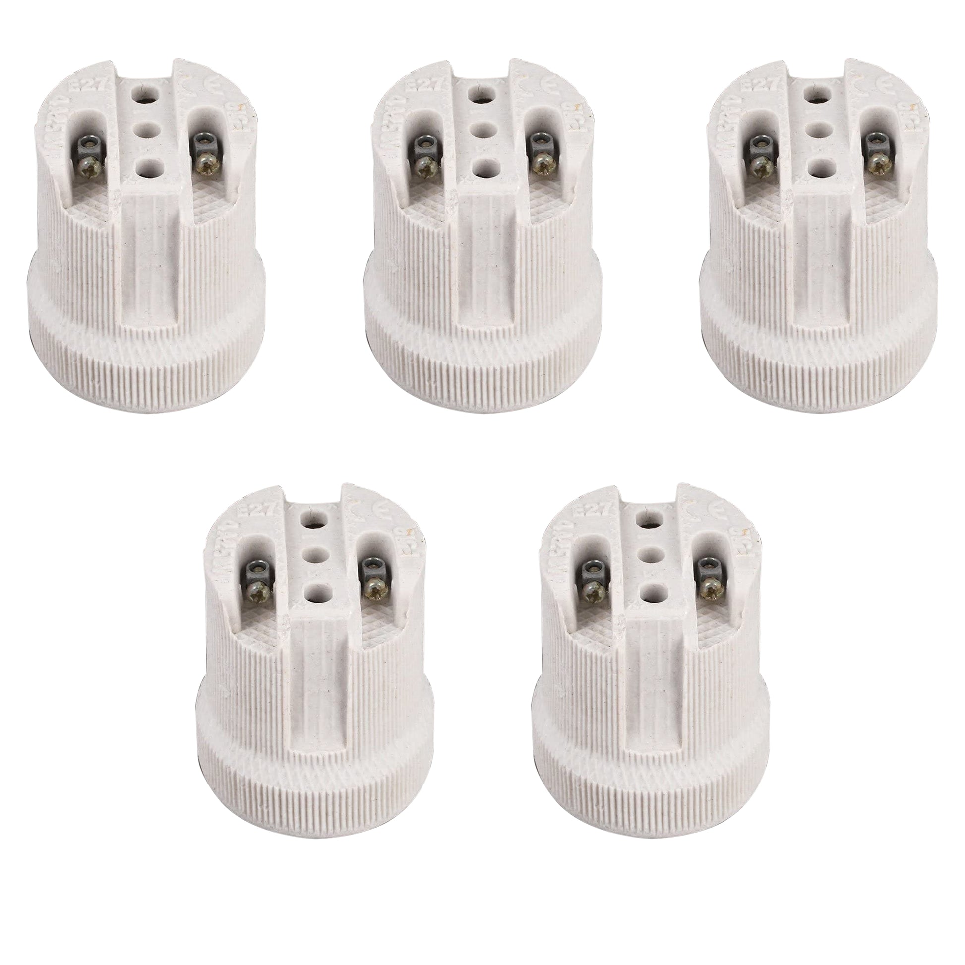 10 Pack E27 Bulb Holder Edison Screw White Ceramic Porcelain Lamp holder For Table Lamp E27 60W Plain Lamp holder Socket UK.