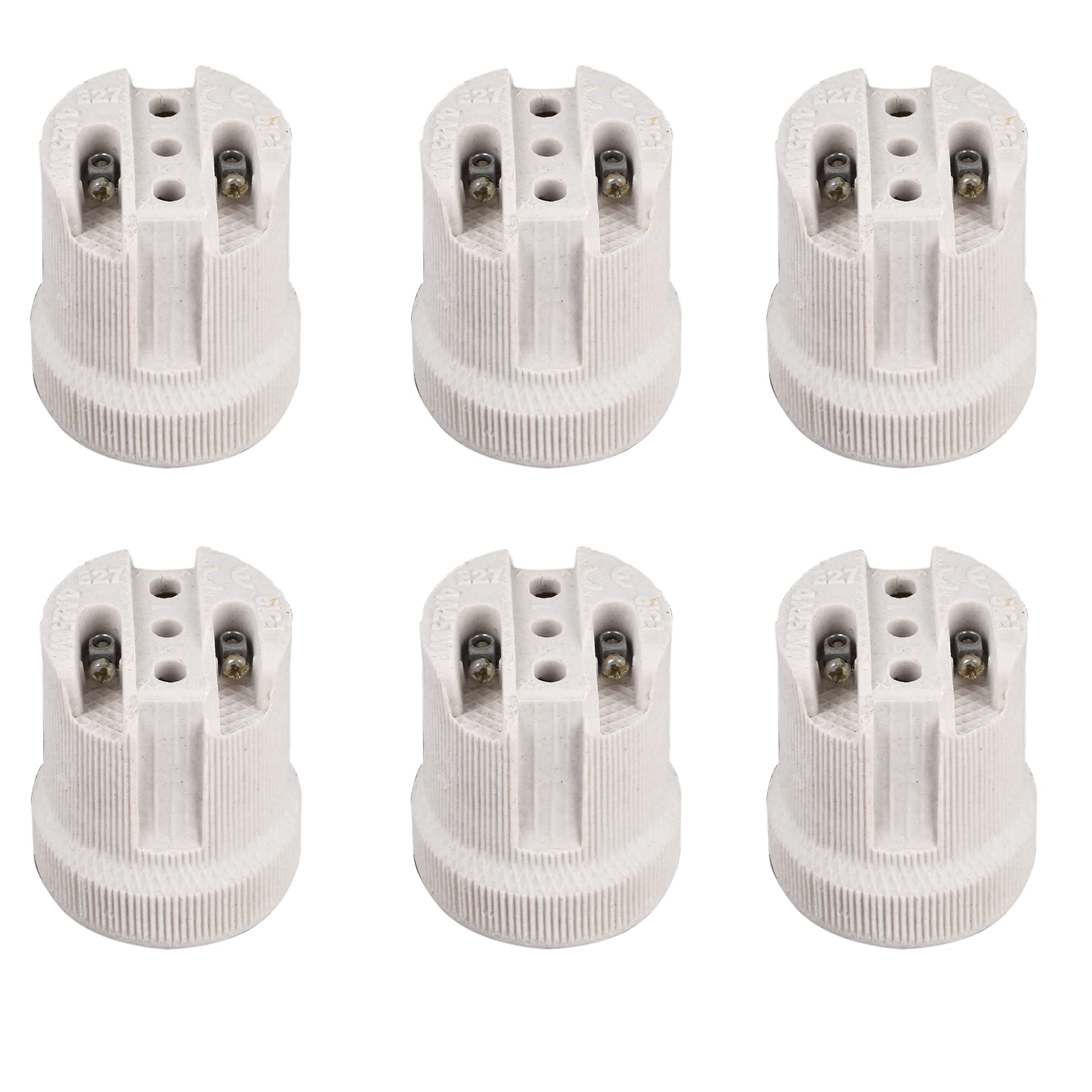 10 Pack E27 Bulb Holder Edison Screw White Ceramic Porcelain Lamp holder For Table Lamp E27 60W Plain Lamp holder Socket UK.