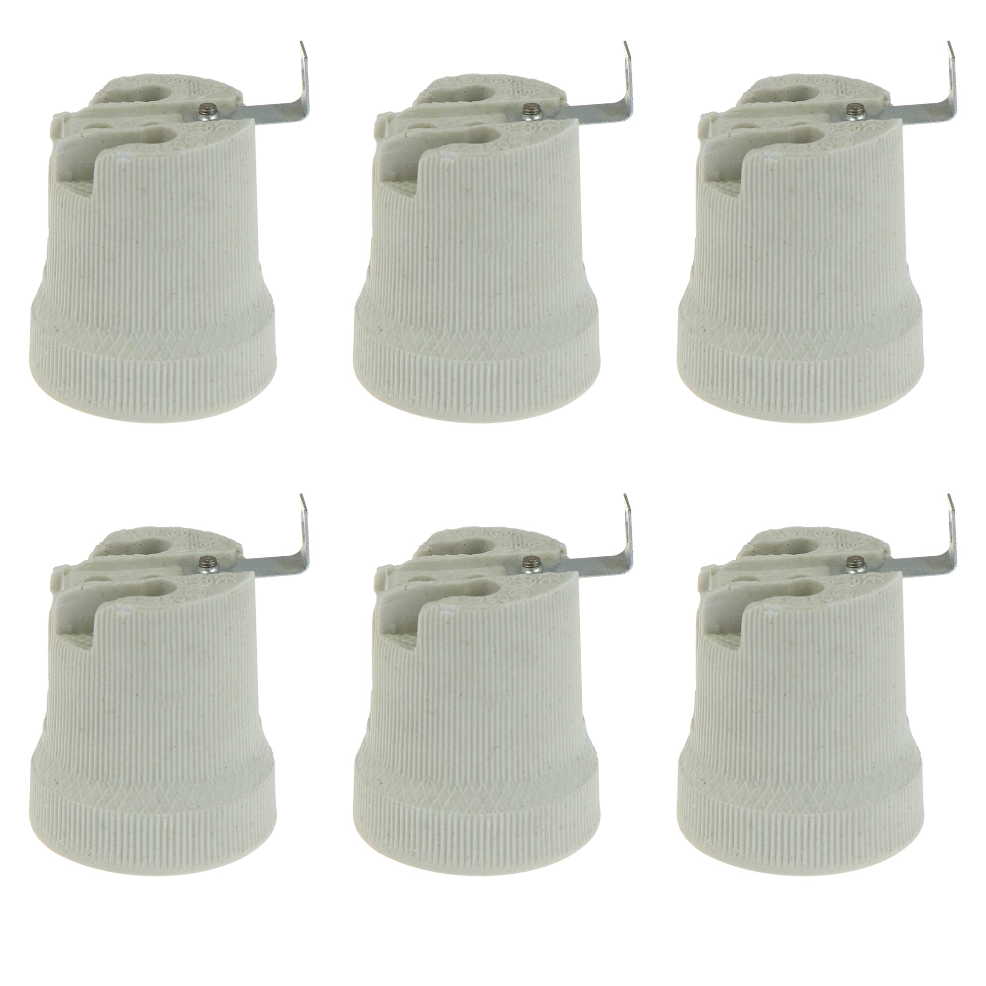 5 Pack E27 Bulb Holder Edison Screw White Ceramic Porcelain Lamp holder For Table Lamp E27 60W Plain Lamp holder Socket UK.