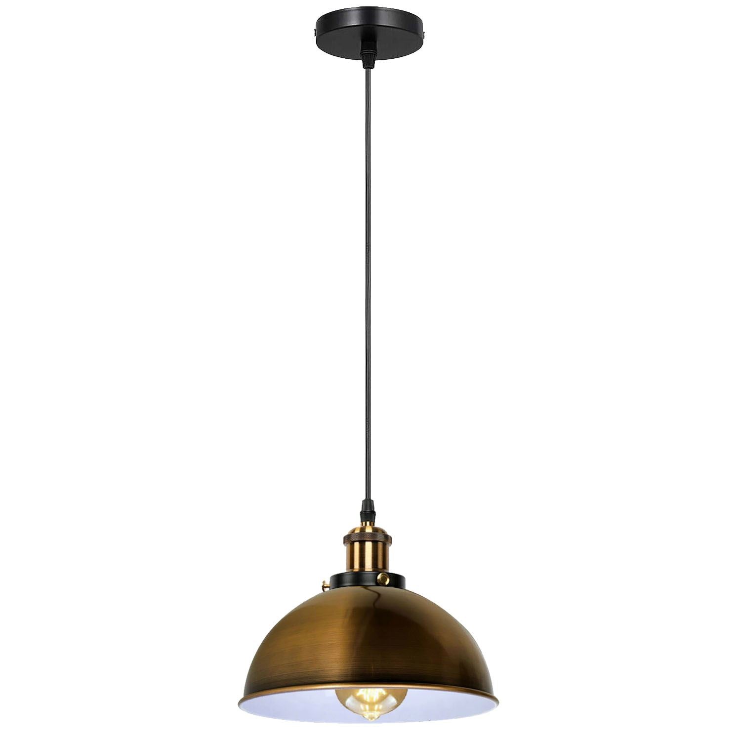 Vintage Modern Ceiling Pendant Light  Metal Dome Shade Hanging Indoor Light Fitting  With 95cm Adjustable Wire~1260 - LEDSone UK Ltd