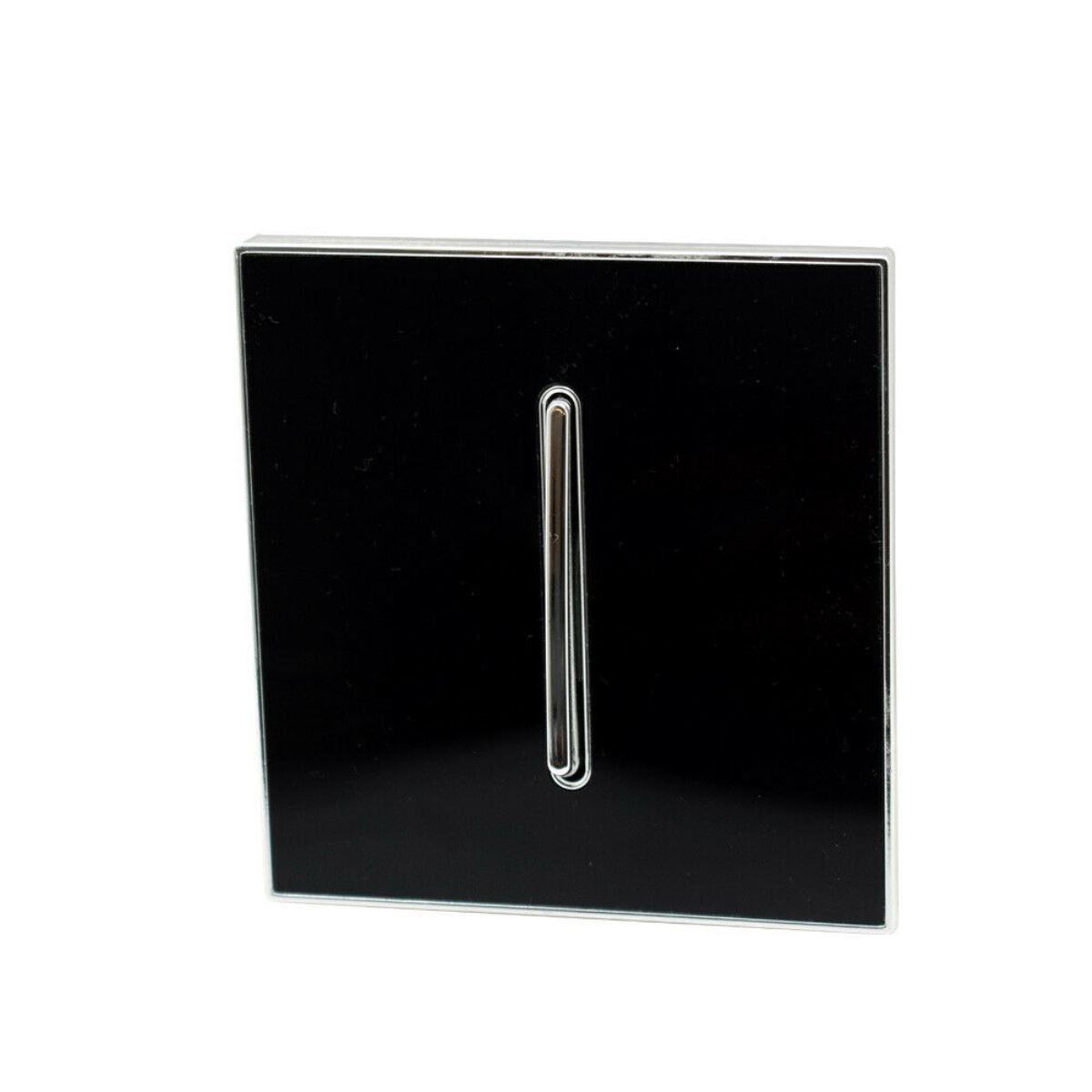 1 Gang switches Square Glossy Black Screwless Flat plate Wall light - Shop for LED lights - Transformers - Lampshades - Holders | LEDSone UK