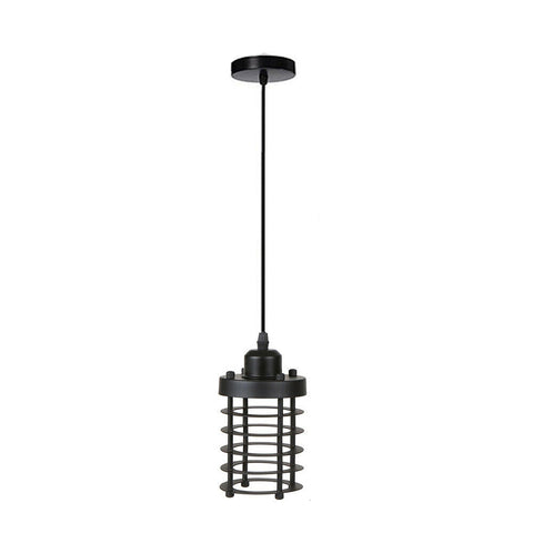 Moderne rétro étape ronde cage noire suspension ronde base de plafond ~ 4034