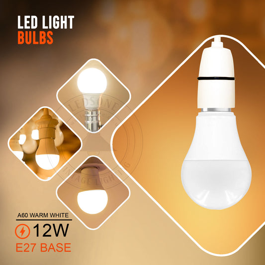 Ampoule E27 12W, lampe à économie d'énergie, Globe blanc chaud ~ 1375