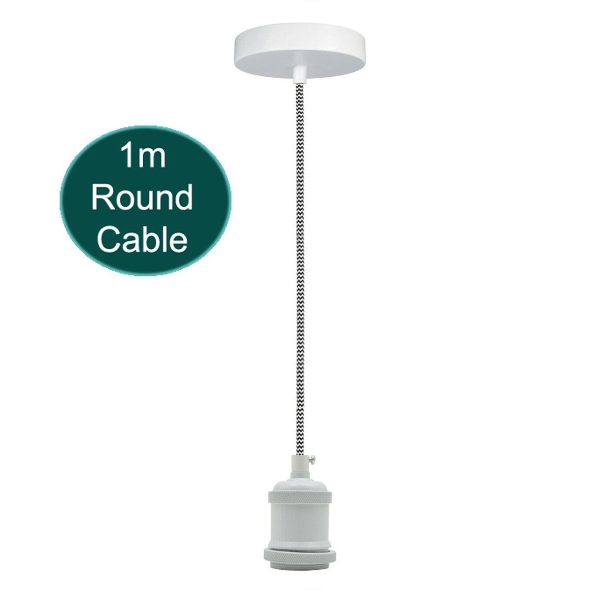 1m White Pendant Light Holder~1695 - LEDSone UK Ltd