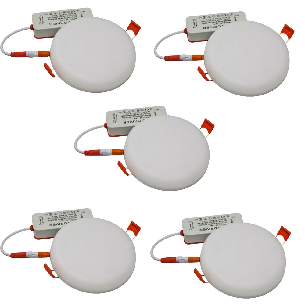 Modern LED Round Recessed Ultra slim Ceiling Flat Panel down Light Cool White Indoor Light~1295 - LEDSone UK Ltd