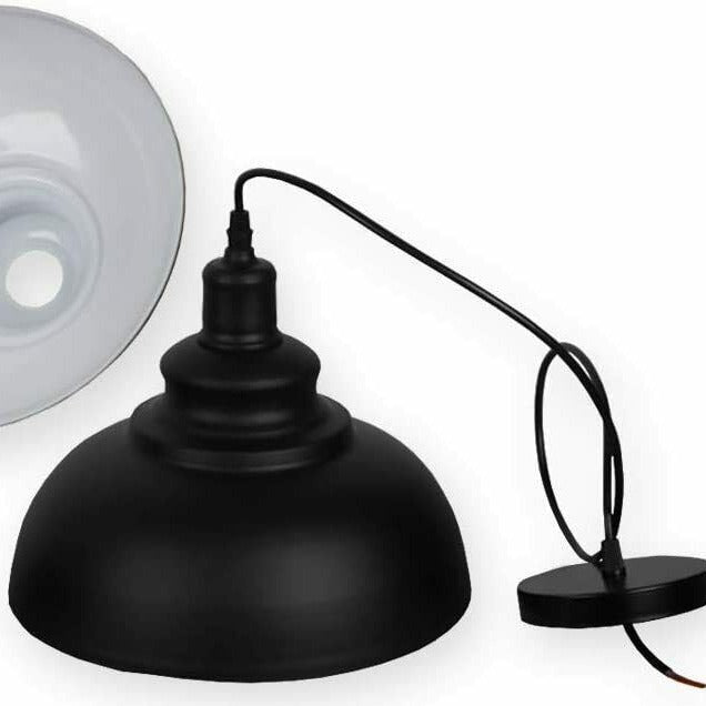 Retro Industrial Black Ceiling Pendant Light Metal Lamp Shade With 95cm Adjustable Cable~1354 - LEDSone UK Ltd