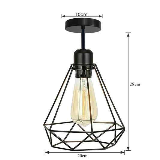 Plafonnier Vintage industriel, Style moderne, montage en cage, luminaires encastrés ~ 4068