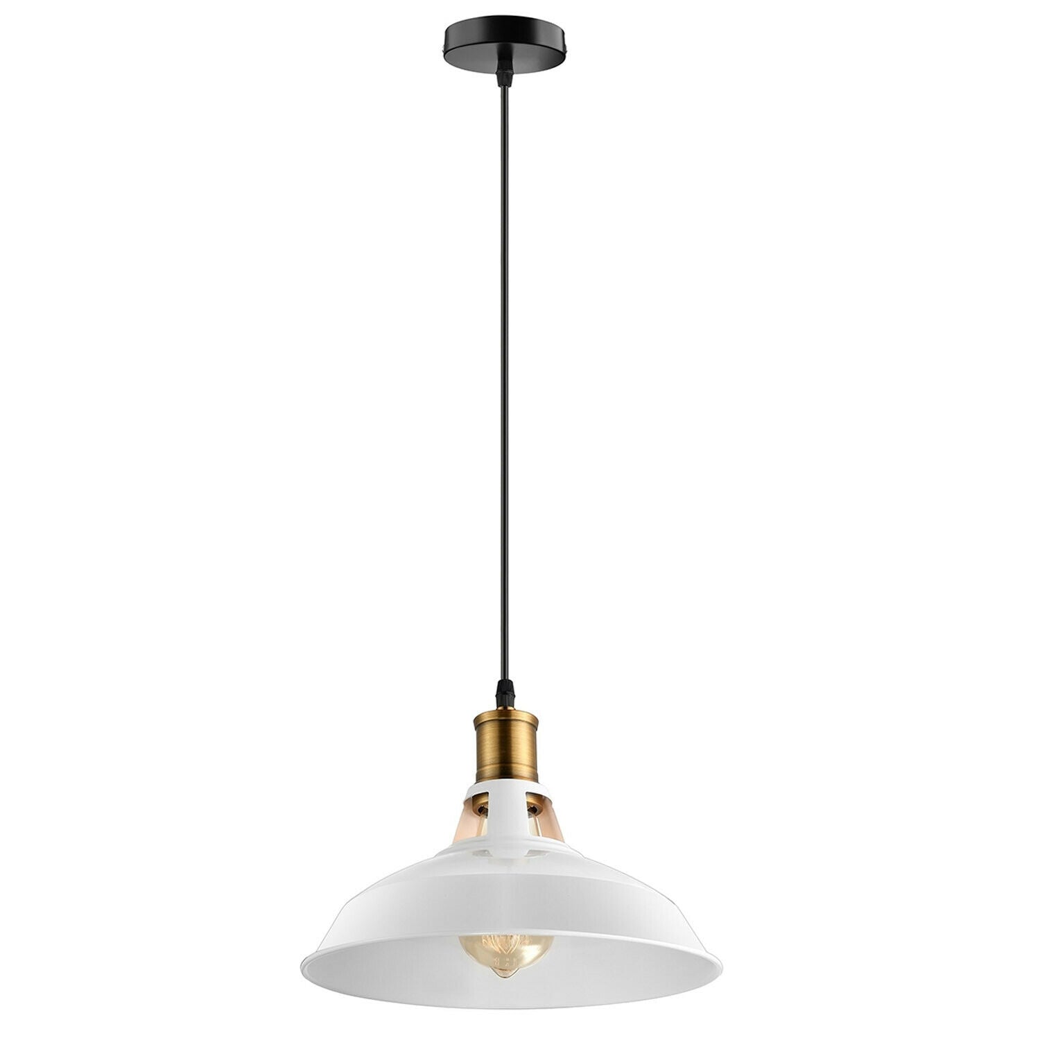 White and gold pendant light fixture