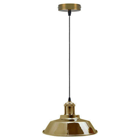 Vintage moderne industriel plafonnier abat-jour suspension rétro Loft français or ~ 1320