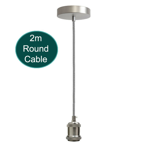 Support de lampe E27 de 2m, luminaire suspendu, câble rond, support de Base E27 ~ 1727