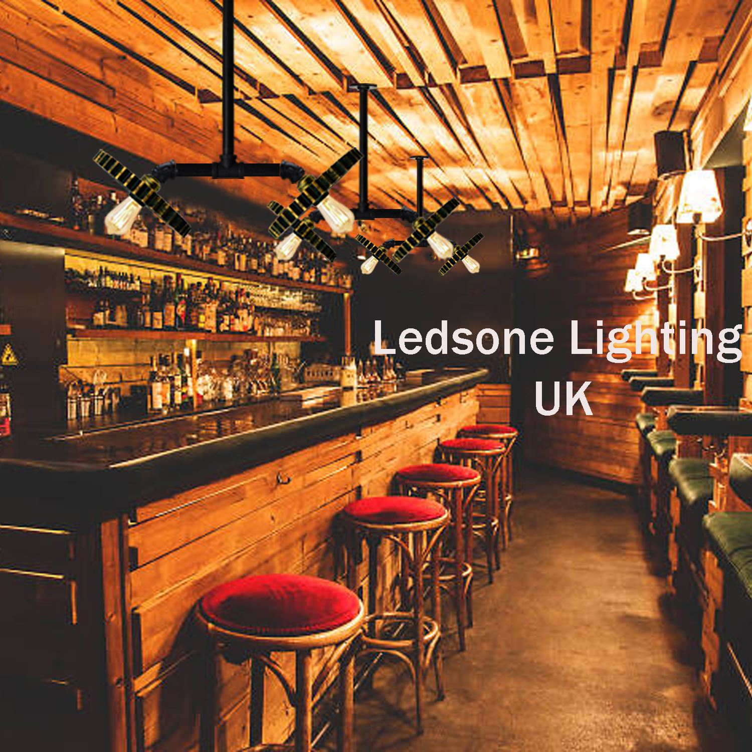 Vintage Retro & Industrial Style Flush Mounted Lighting and Pipe Light fitting ceiling lights~1221 - LEDSone UK Ltd