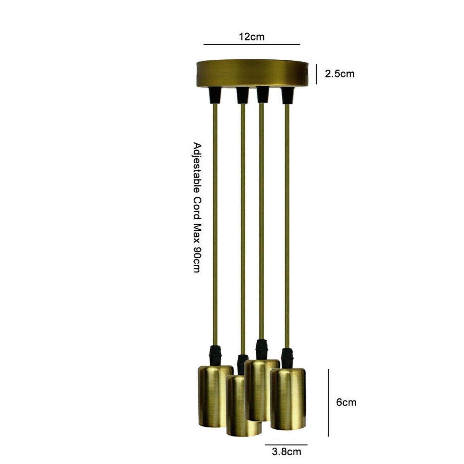 Ceiling Light Bulb Holder Pendant Light Metal E27 Light Bulb Holders for Living Room, Dining Room and Kitchen Island~1294 - LEDSone UK Ltd