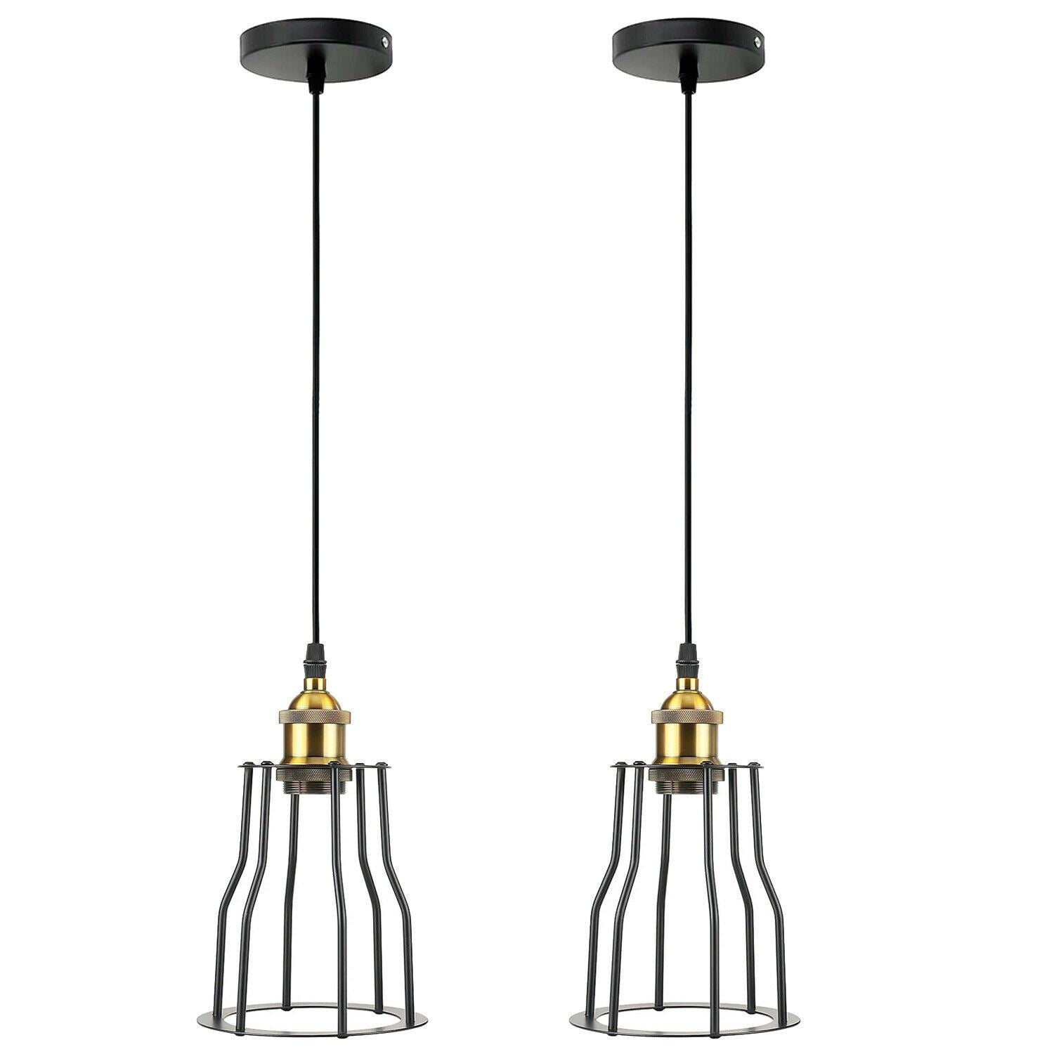 Vintage Industrial Modern Retro Loft Cage Ceiling Lamp Cage Pendant Lights~1417 - LEDSone UK Ltd