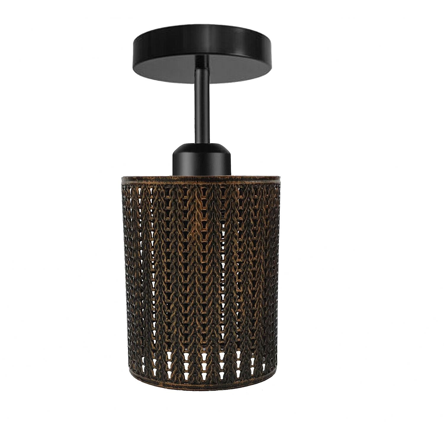 Metal Ceiling Light Shade Pendant Industrial Barrel Wire Cage Lampshade Lamp~1406 - LEDSone UK Ltd