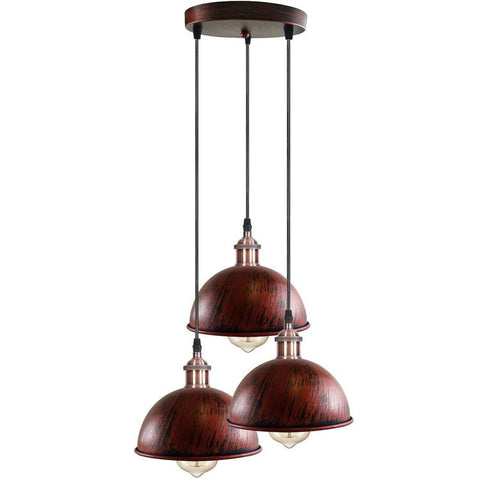 Lampe suspendue industrielle vintage Loft Bar à 3 voies ~ 1263