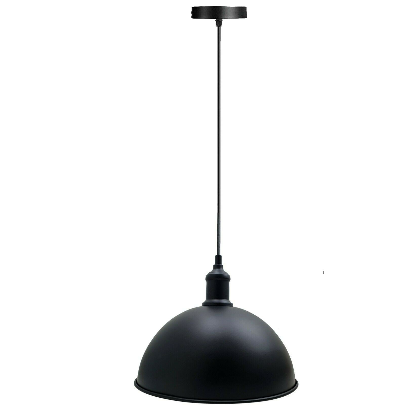 Retro Industrial Black Ceiling Pendant Light Metal Lamp Shade With 95cm Adjustable Cable~1354 - LEDSone UK Ltd