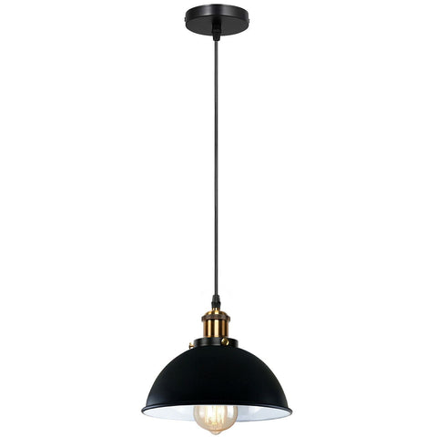 LEDSone – abat-jour suspendu en métal, Vintage, industriel, moderne, rétro, avec divers motifs, couleur noir clair, ~ 1259