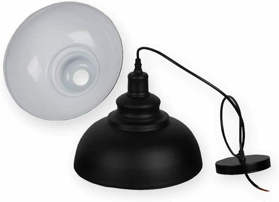 Retro Industrial Black Ceiling Pendant Light Metal Lamp Shade With 95cm Adjustable Cable~1354 - LEDSone UK Ltd