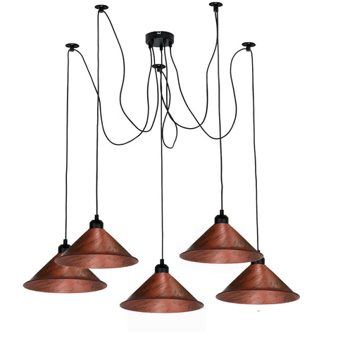 Lampe suspendue en métal avec araignée rouge rustique et industrielle moderne ~ 3397