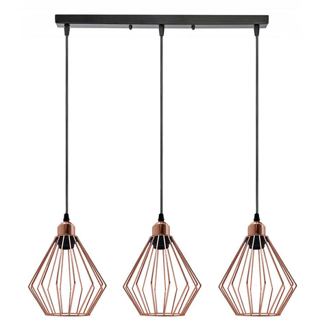 Cage de suspension de plafond moderne adaptée aux lumières en diamant en or rose ~ 1361