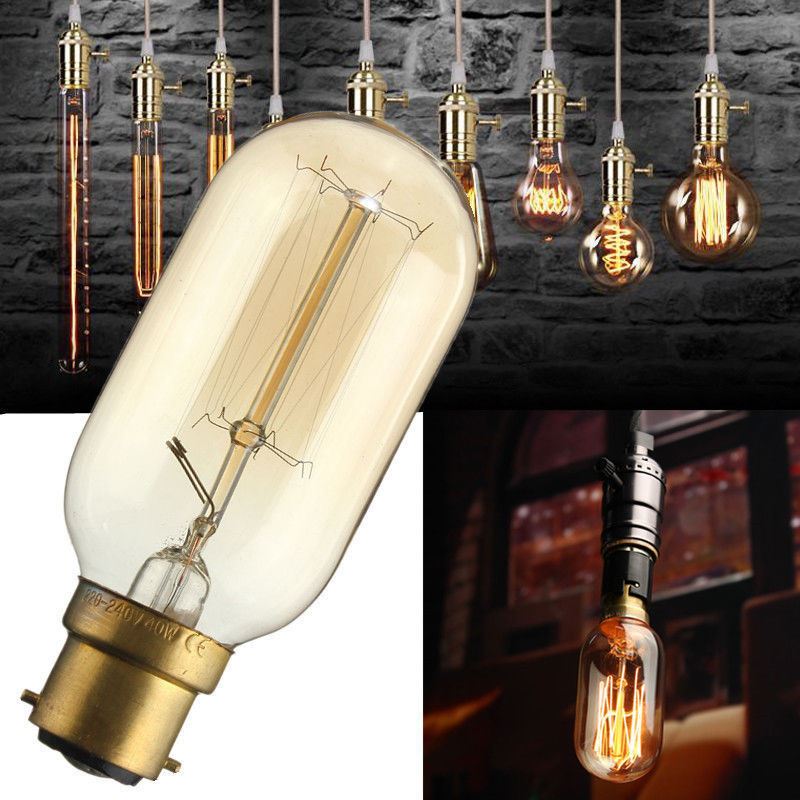 Dimmable B22 E27 Vintage Charm Filament Incandescent Tall Edison Bulb