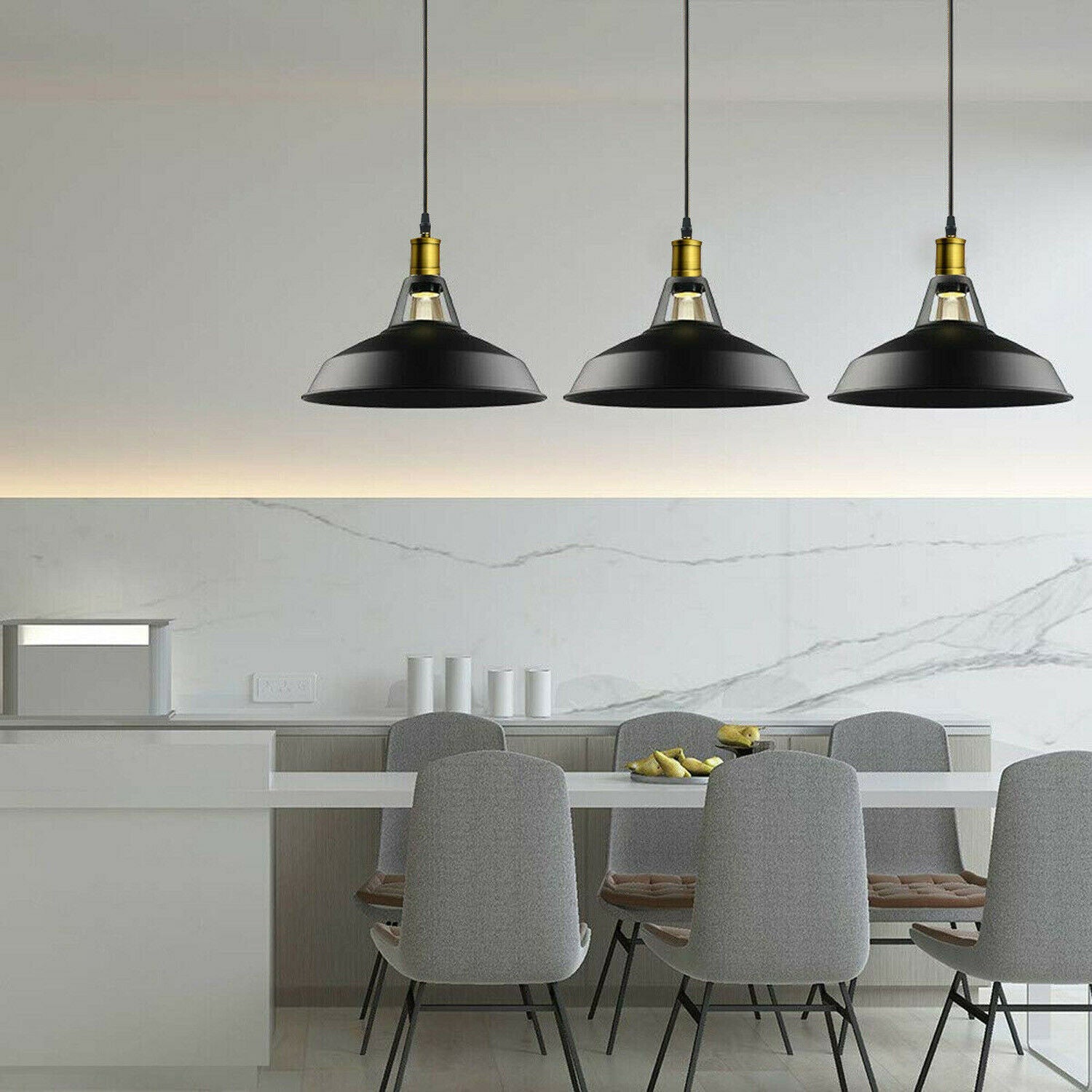 3 Pack Ceiling Pendant Metal Shades Retro Design Light Hanging Home Lounge Lighting~3579 - LEDSone UK Ltd