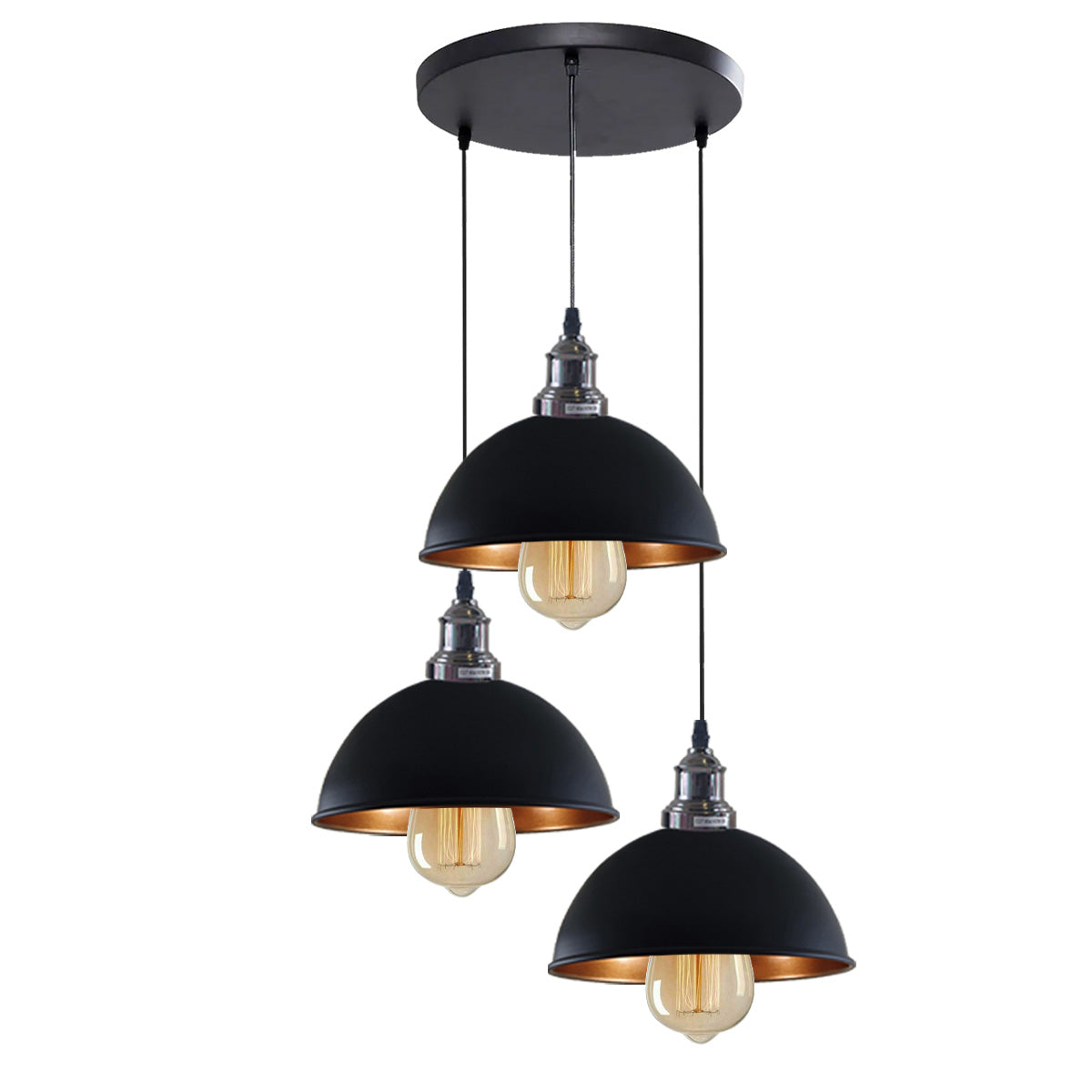 3 Head Vintage Industrial Adjustable Hanging Ceiling Pendant Light E27~1597 - LEDSone UK Ltd