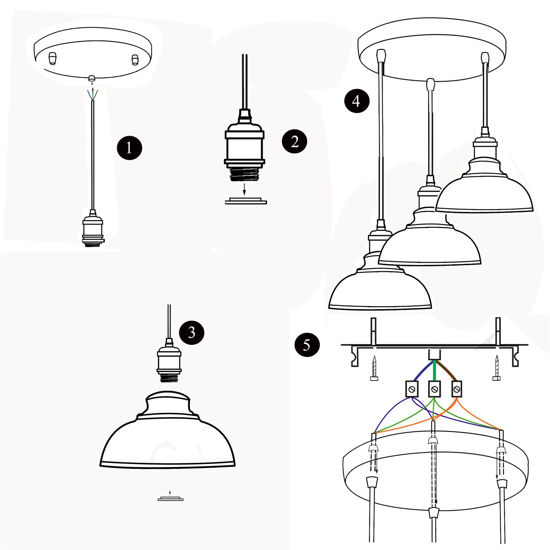 3 Ceiling lamp Pendant Cluster Light Modern Light Fitting Red/Black Lampshades~1356 - LEDSone UK Ltd