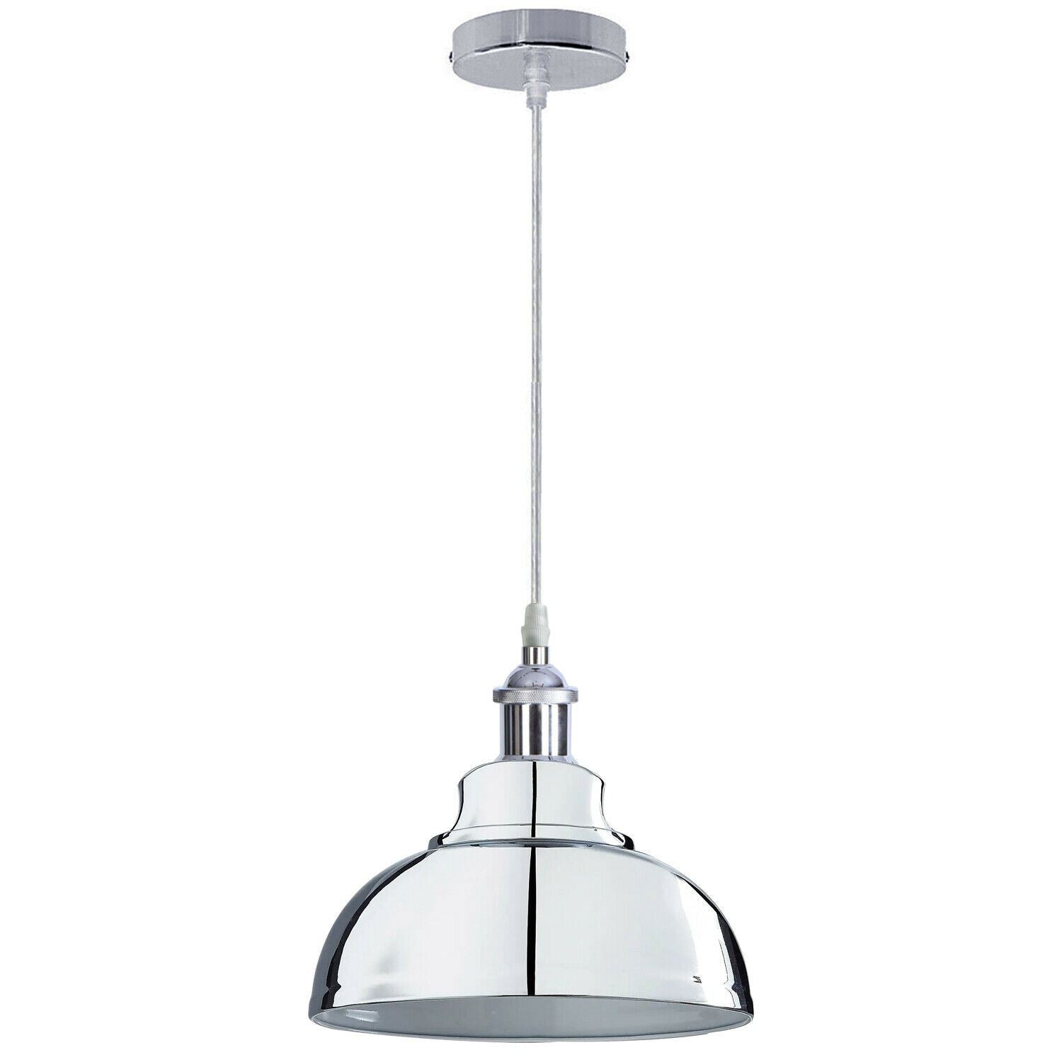 Vintage  Modern Metal Ceiling Pendant Light Chrome Hanging Lamp With 95cm Adjustable Wire~1337 - LEDSone UK Ltd