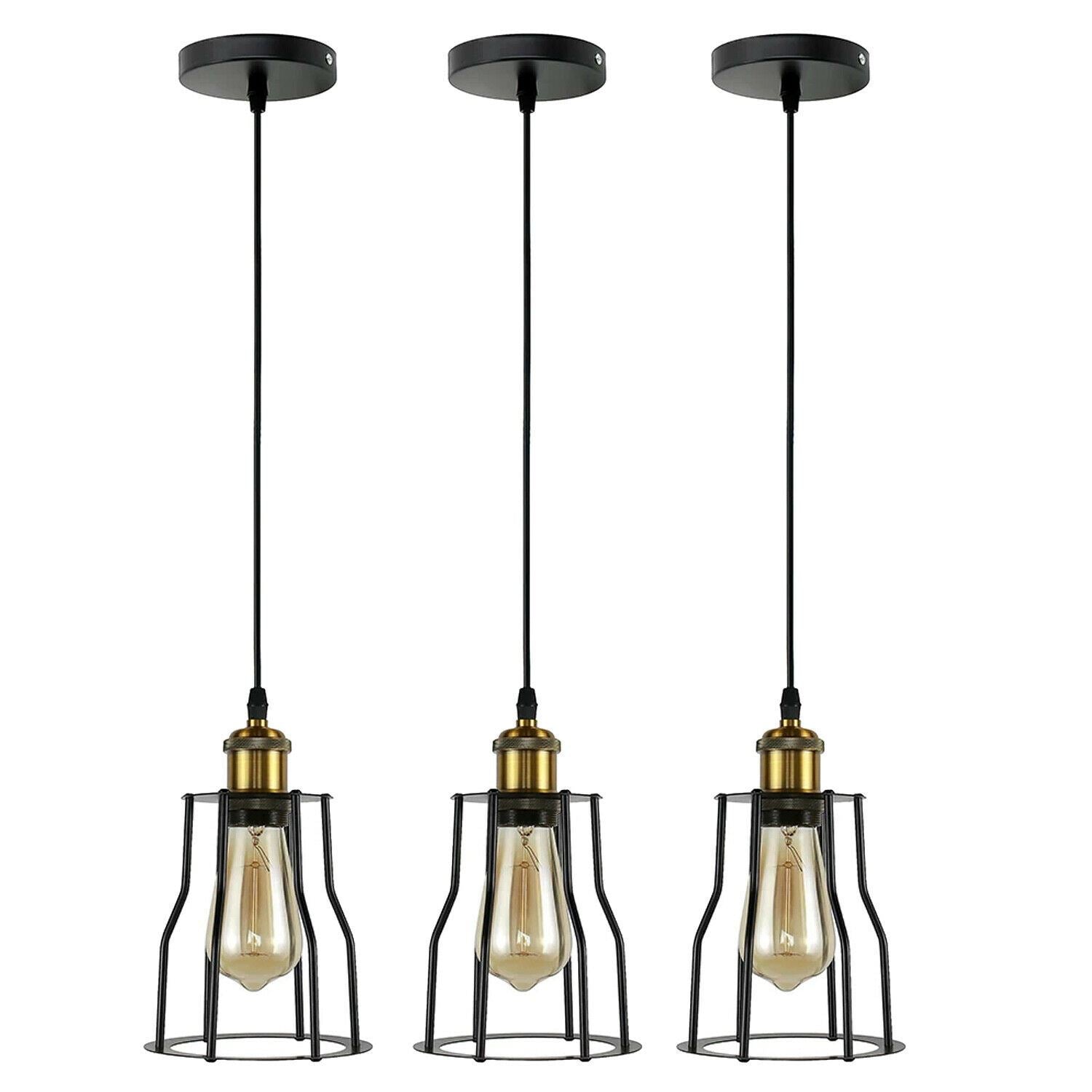 Vintage Industrial Modern Retro Loft Cage Ceiling Lamp Cage Pendant Lights~1417 - LEDSone UK Ltd