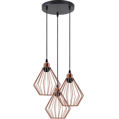 Cage de suspension de plafond moderne adaptée aux lumières en diamant en or rose ~ 1361