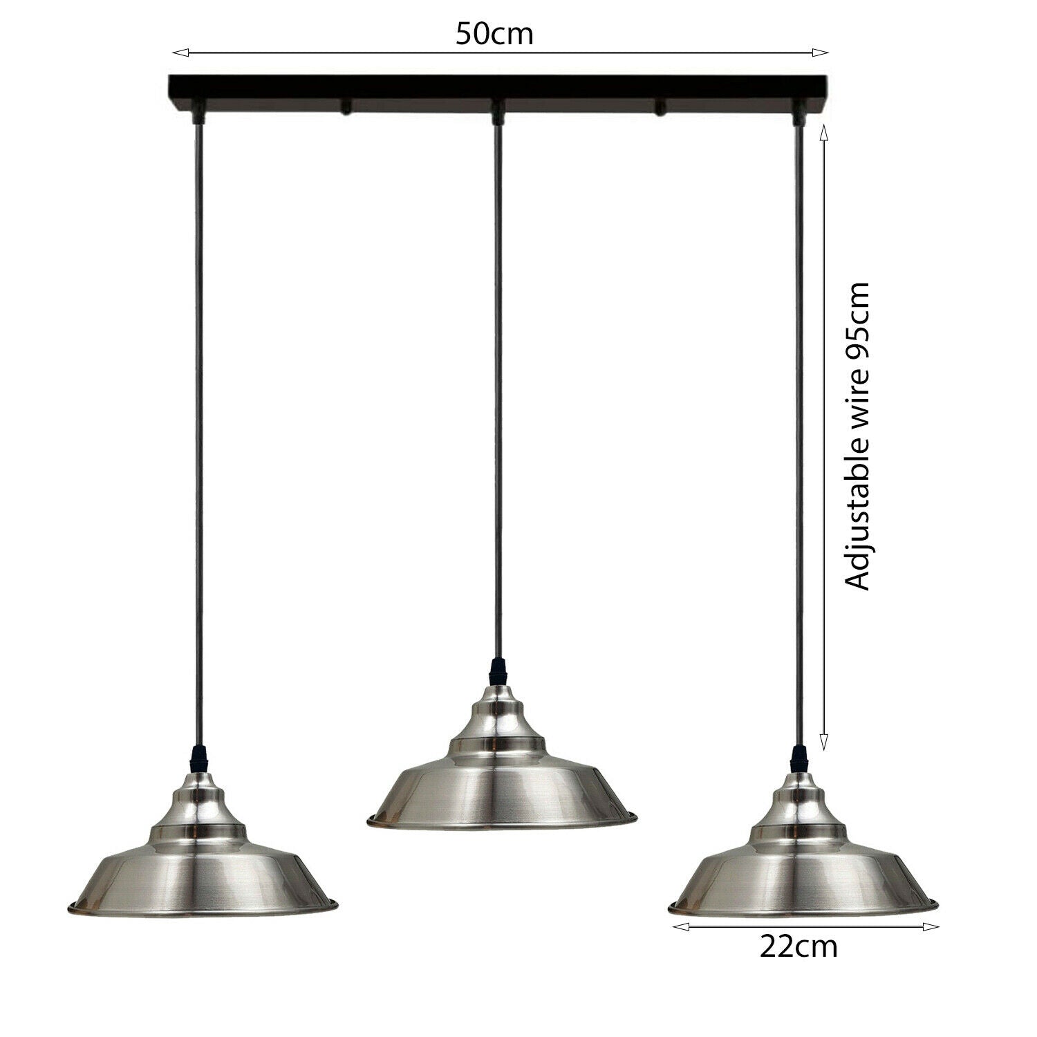 Satin Nickel Multi outlet Ceiling Pendant Kits~1985 - LEDSone UK Ltd