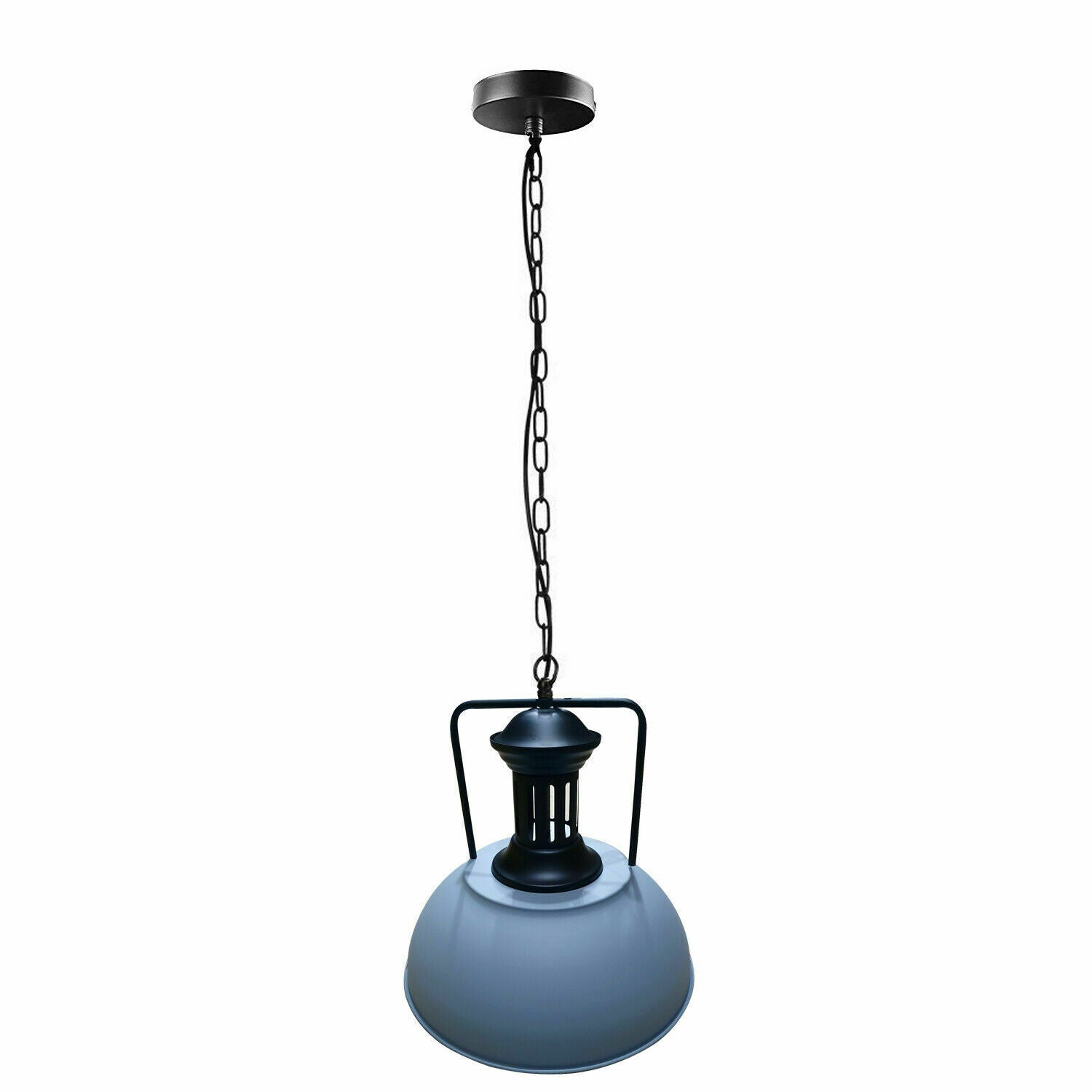 Grey Industrial Metal Ceiling Pendant Shade Modern Hang Retro Pendant Light~3412 - LEDSone UK Ltd