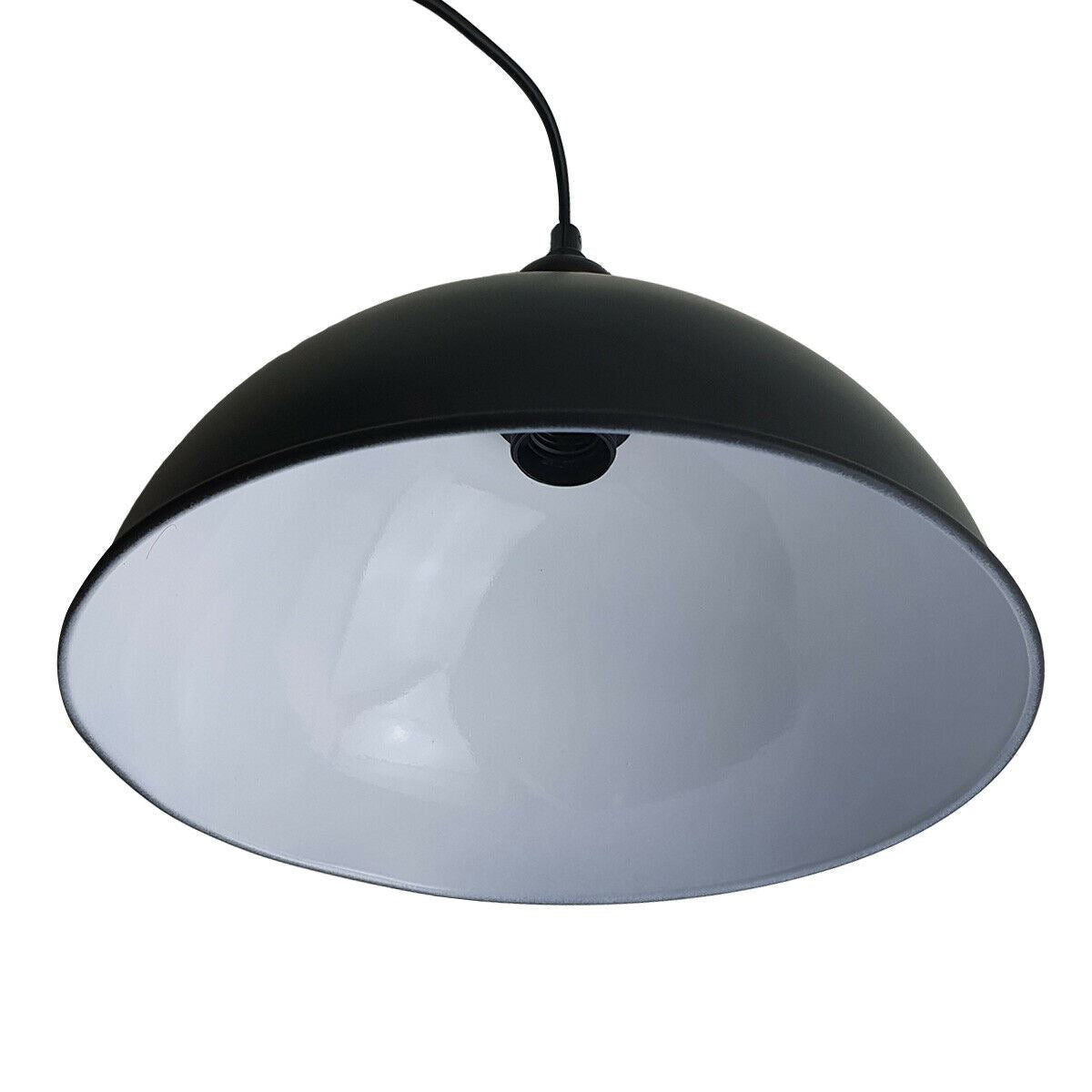 Retro Industrial Black Ceiling Pendant Light Metal Lamp Shade With 95cm Adjustable Cable~1354 - LEDSone UK Ltd