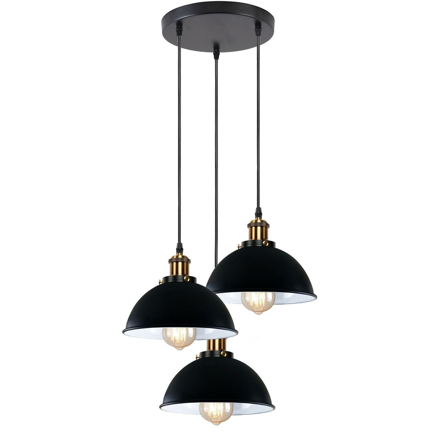 LEDSone Vintage Industrial Metal Ceiling Pendant Shade Modern Hanging Retro with various pattern Light black colour ~1259 - LEDSone UK Ltd