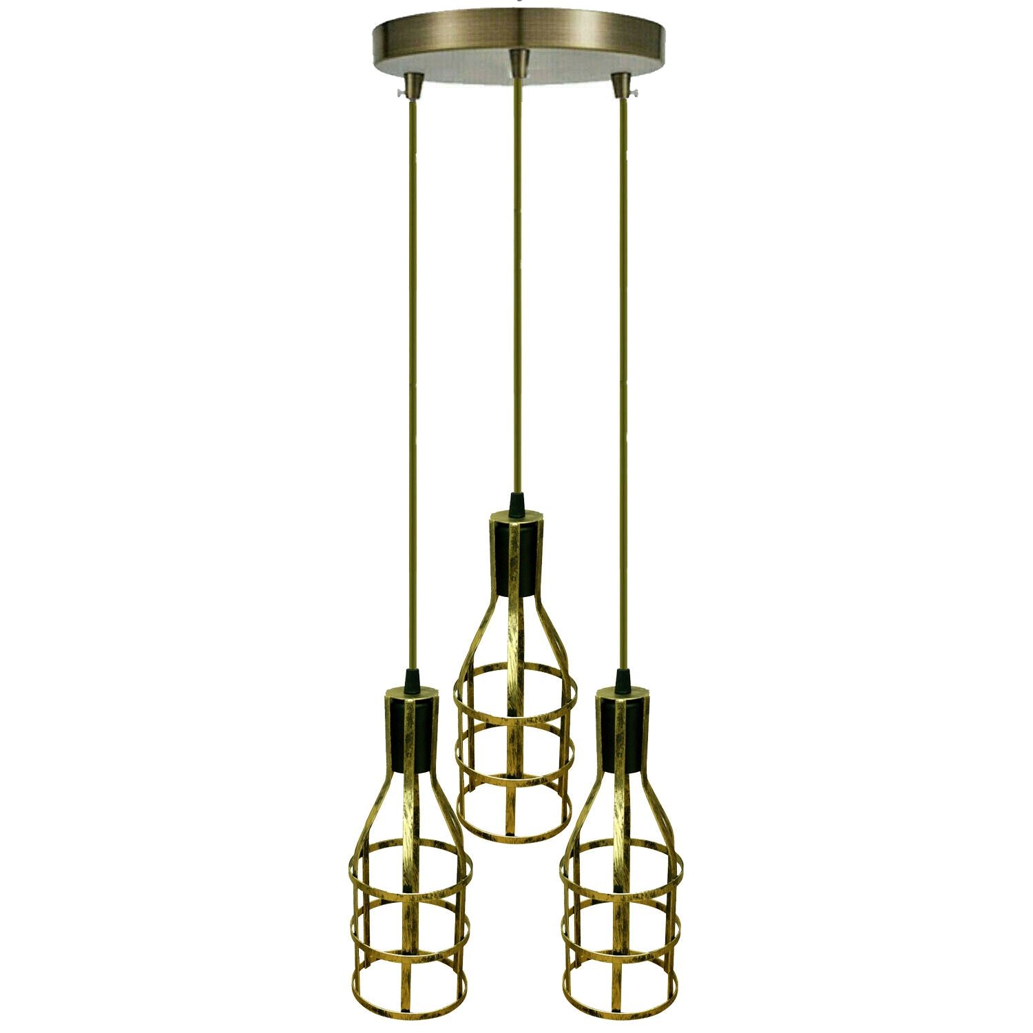 3-Heads Ceiling Pendant Cluster Light Fitting Lights E27 Socket Hanging Chandelier Light Industrial Ceiling Lamp~1290 - LEDSone UK Ltd