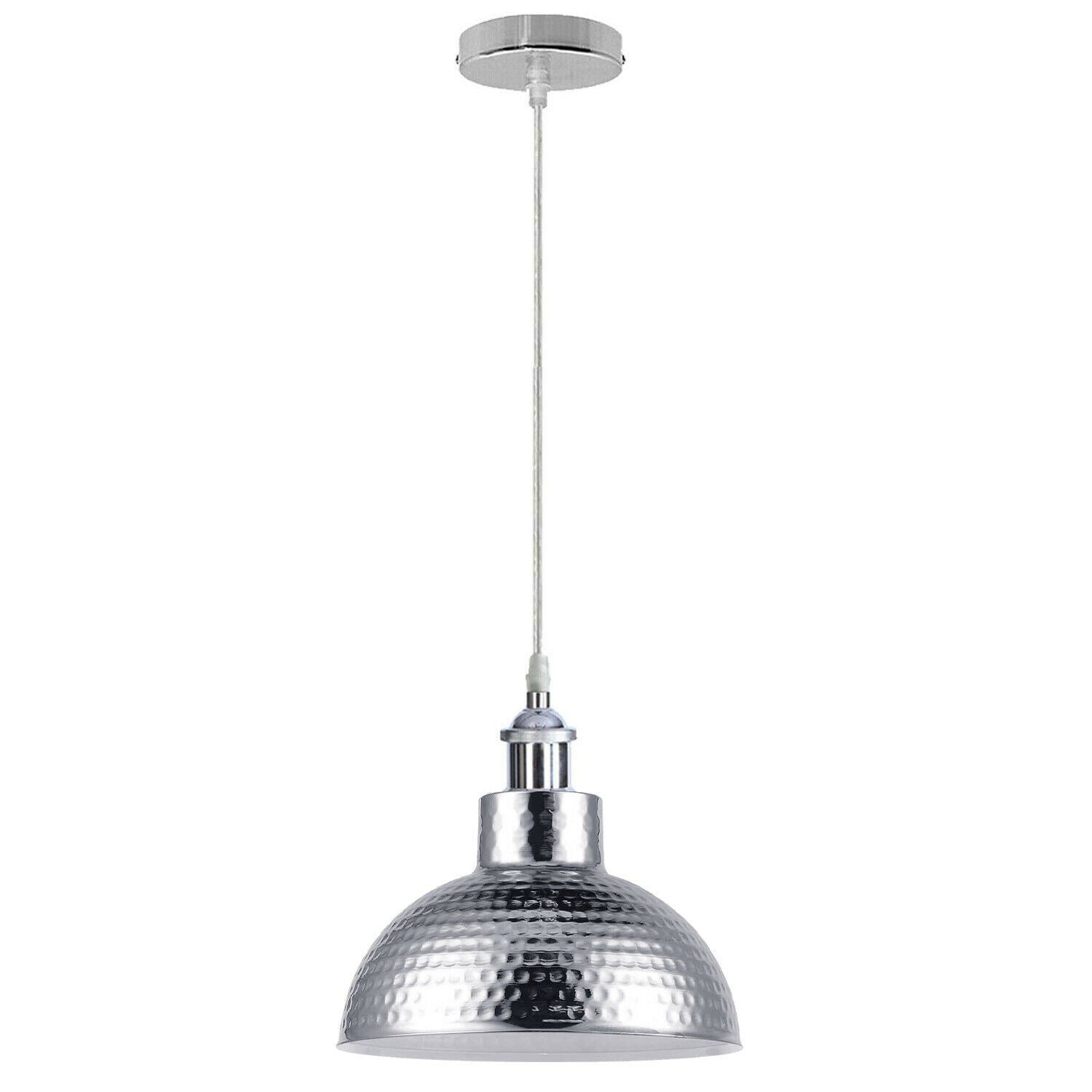 Vintage  Modern Metal Ceiling Pendant Light Chrome Hanging Lamp With 95cm Adjustable Wire~1337 - LEDSone UK Ltd