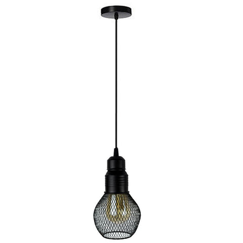 Lampe à suspension de plafond moderne, montage en cage, petite lumière vintage noire ~ 1352