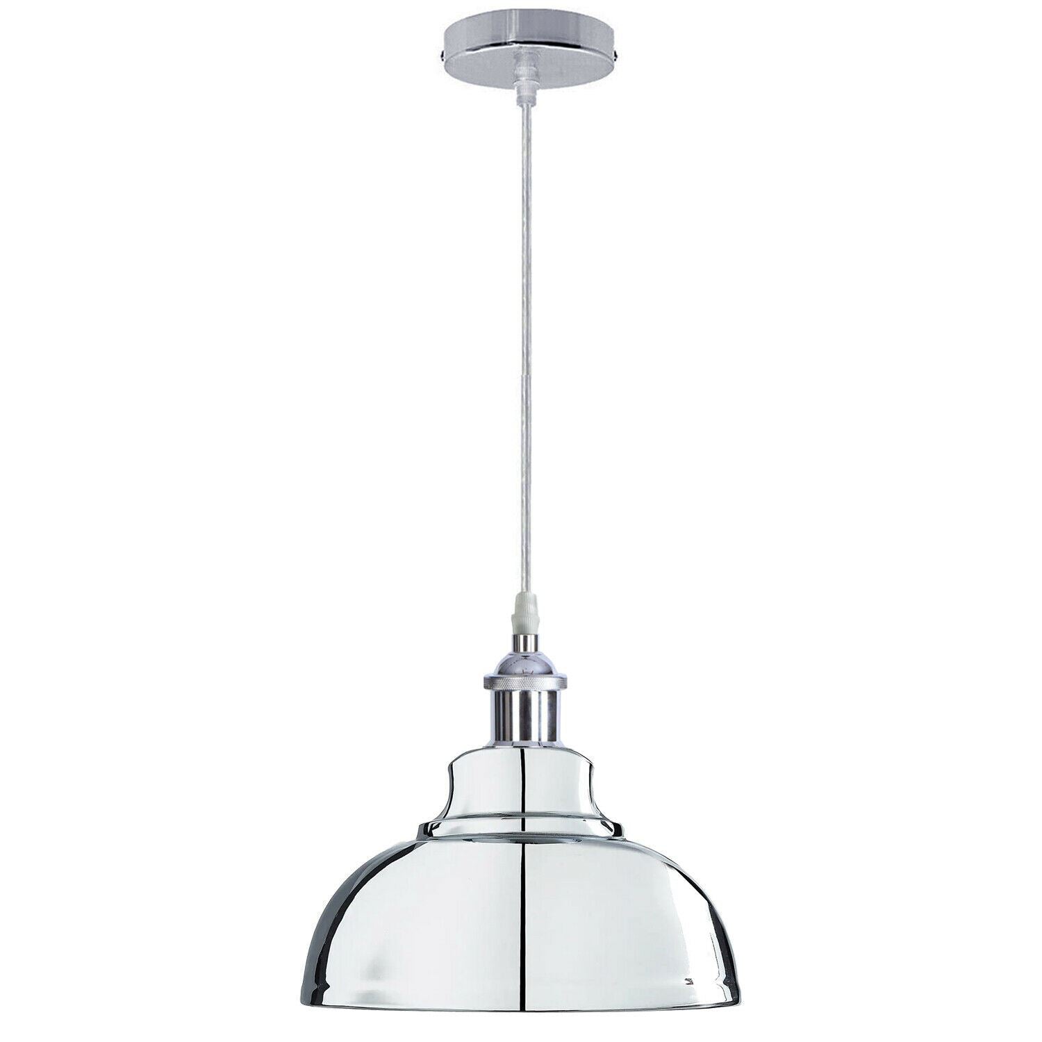 Vintage  Modern Metal Ceiling Pendant Light Chrome Hanging Lamp With 95cm Adjustable Wire~1337 - LEDSone UK Ltd